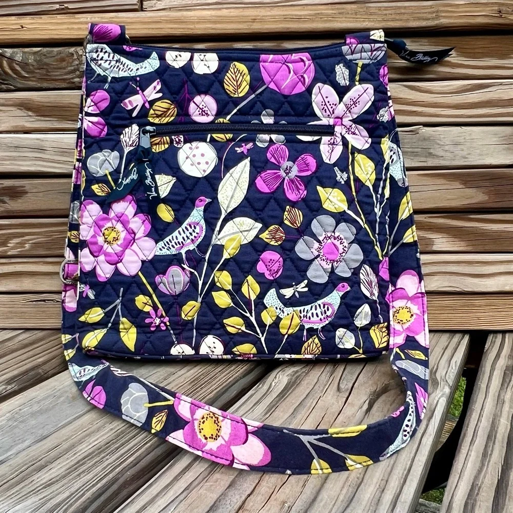 - Vera Bradley Nightingale Floral Purple Crossbody Purse! NEW!